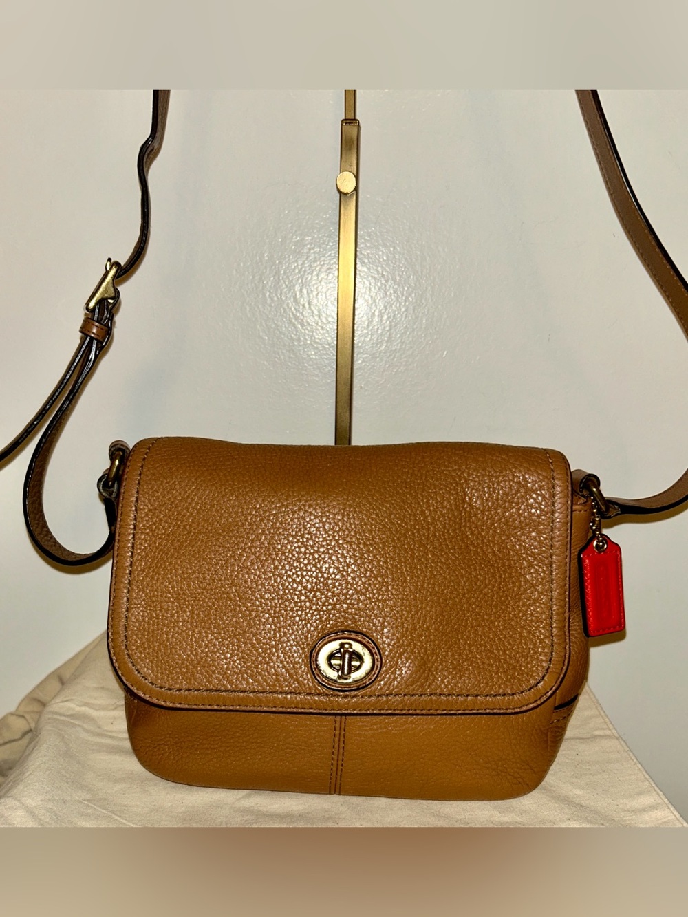 Coach Park Taylor Crossbody Bag (Style F23663) featuring gold turn lock. Y2k